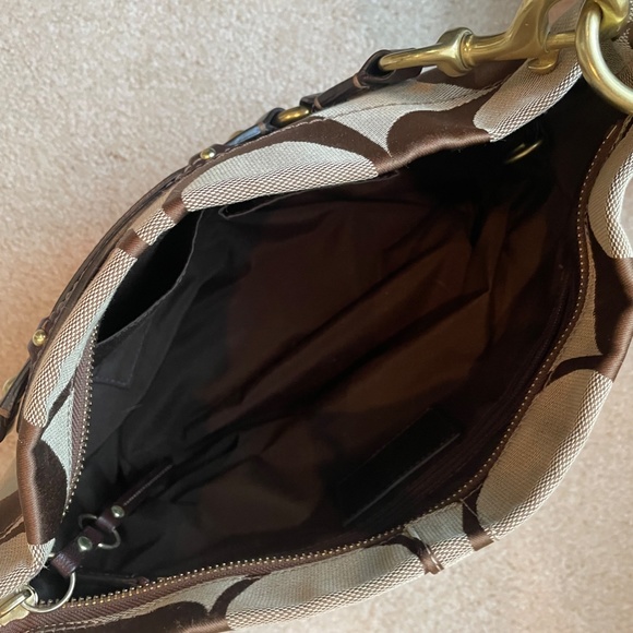 COACH Signature Canvas & Leather Carly Hobo Bag - Picture 5 of 12